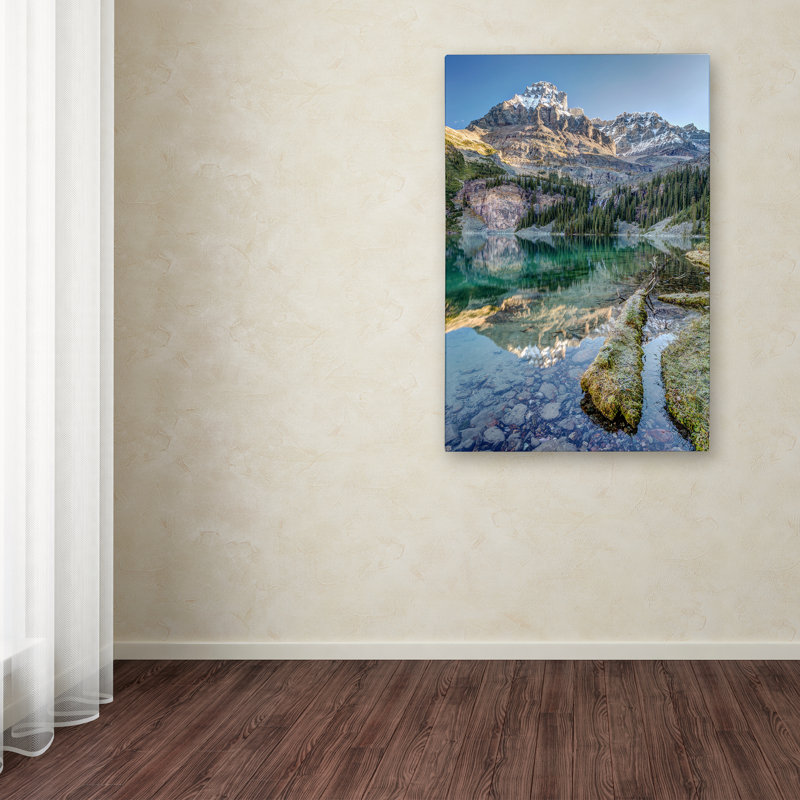 Lake O'Hara Scenic Shoreline Framed Canvas Art