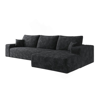 107 Inch L-Shape Cloud Sectional Couch with Recliner, Modular Deep Seat Sofa