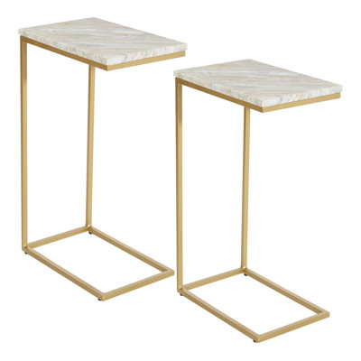 Blaxcell Solid Marble Top C-Table