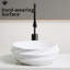 Lavabo-vasque en céramique brillant blanc à diamant rond de 15,68 po de diamètre et de 5,9 po de hauteur pour salle de bain sans trou de robinet.