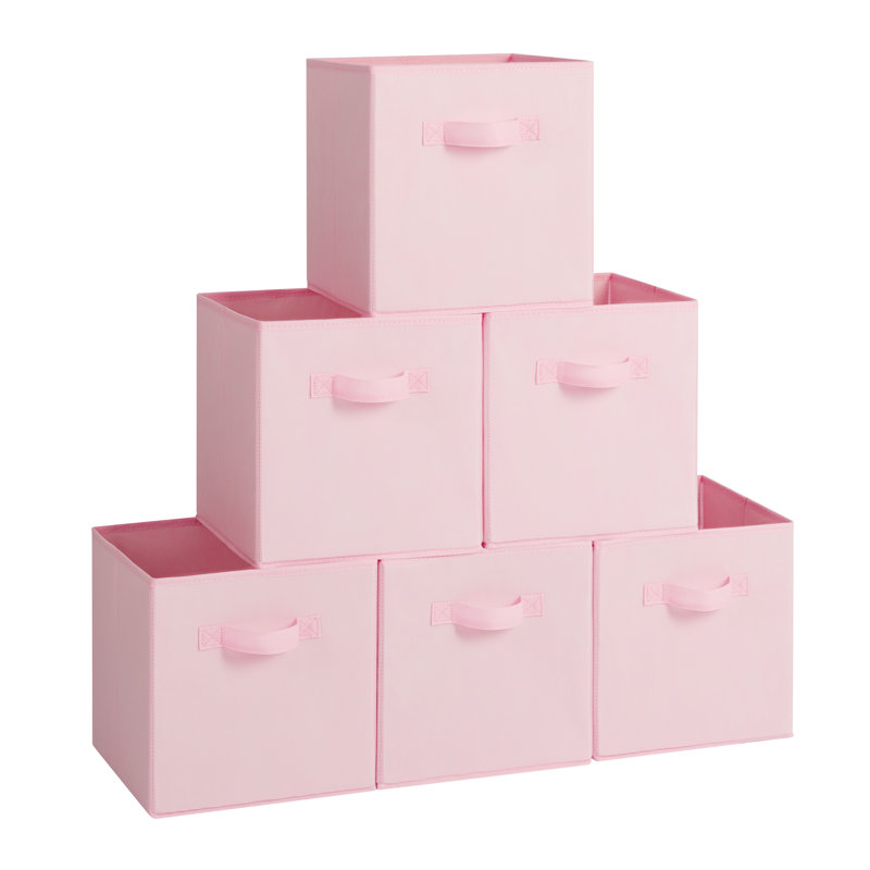 Latitude Run 6 Pack Fabric Storage Cube, 11'' H X 11'' W X 11'' D, Pink