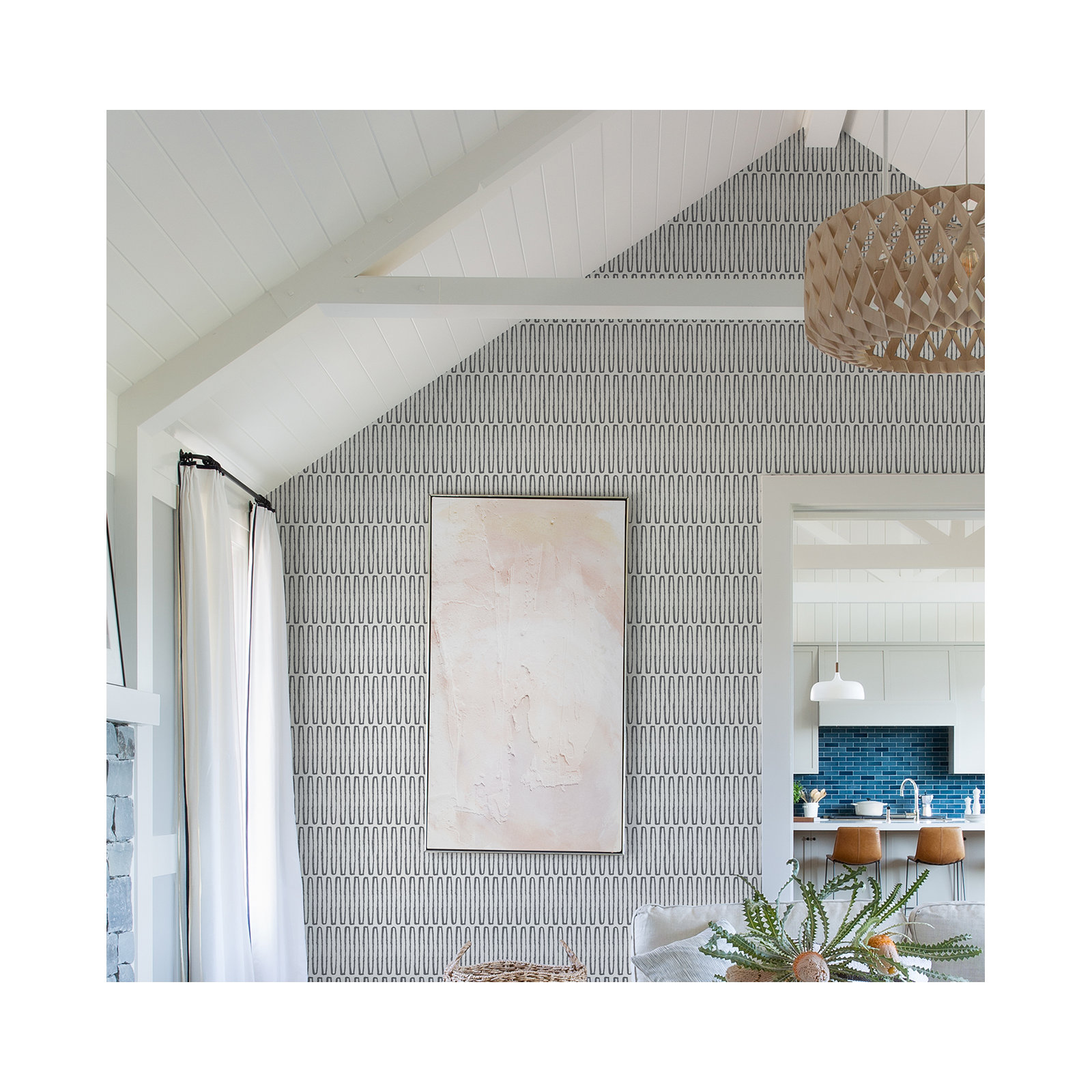 Anika Modern Geometric Wallpaper, Charcoal