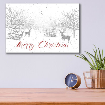 «Christmas Silver 1» par Jean Plout, art mural en verre acrylique, 16 po x 12 po