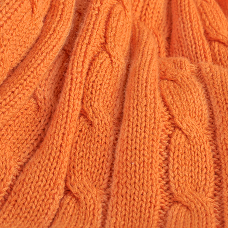 Jeté tricoté, jeté 100% pur coton, lavable à la machine, confortable - NTBAY, Orange, L 90 po x l 68 po