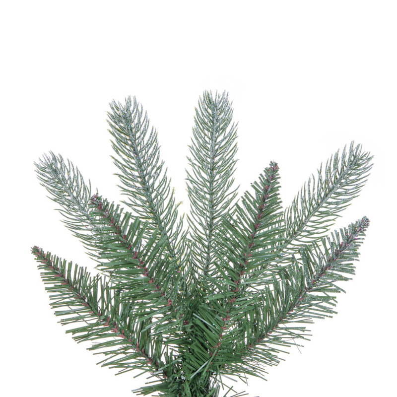 Arbre de Noël artificiel en forme de pin givré non éclairé avec 1449 pointes réalistes en PE / PVC et support en métal pliable. Assemblage requis.