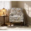 Chaises d'appoint de confort, style campagnard floral en tissu de bois pour la maison