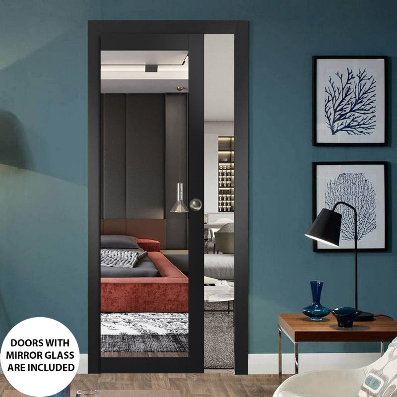 Porte de placard coulissante en verre Lucia, 36 po x 96 po