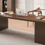 Bureaux en bois massif en L noyer-107934395-107934398