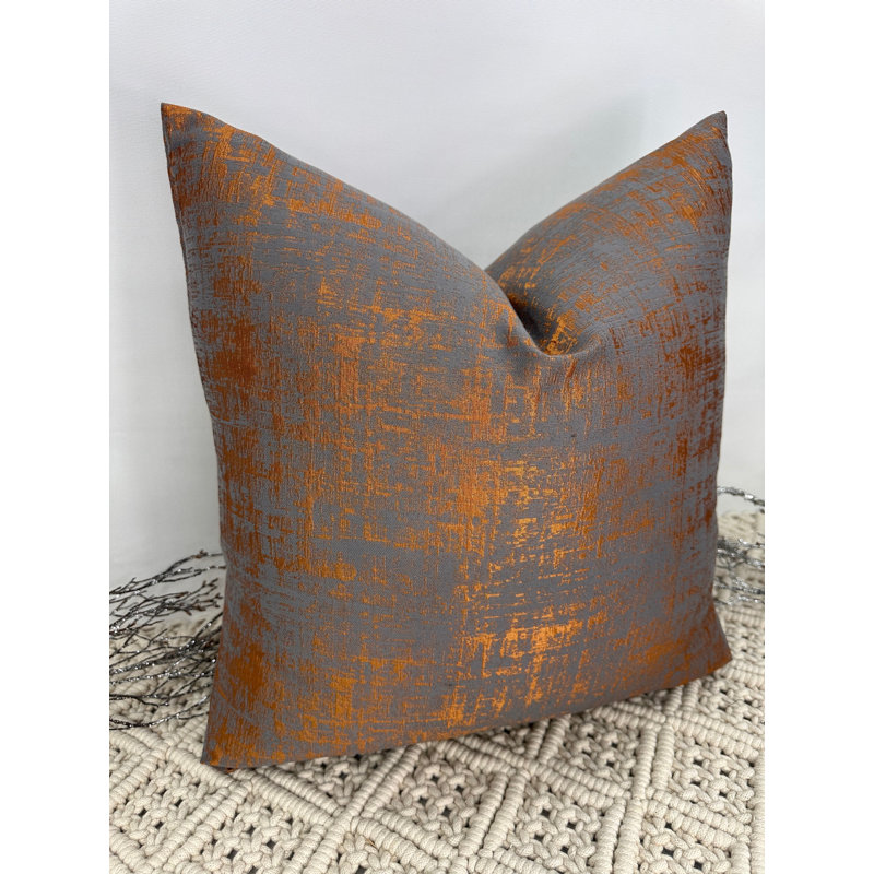 Abstract Square Cushion Cover, Blue/Gold
