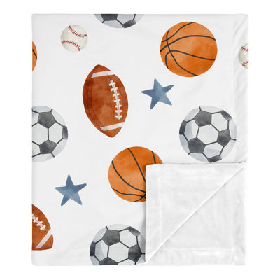 Watercolor Sports Theme Security Baby Blanket By Sweet Jojo Designs