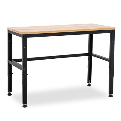 Aidin 48" W Adjustable Height Butcher Block Top Workbench