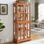 Vitrine Vintage Curio avec portes magnétiques en verre et tablettes réglables
