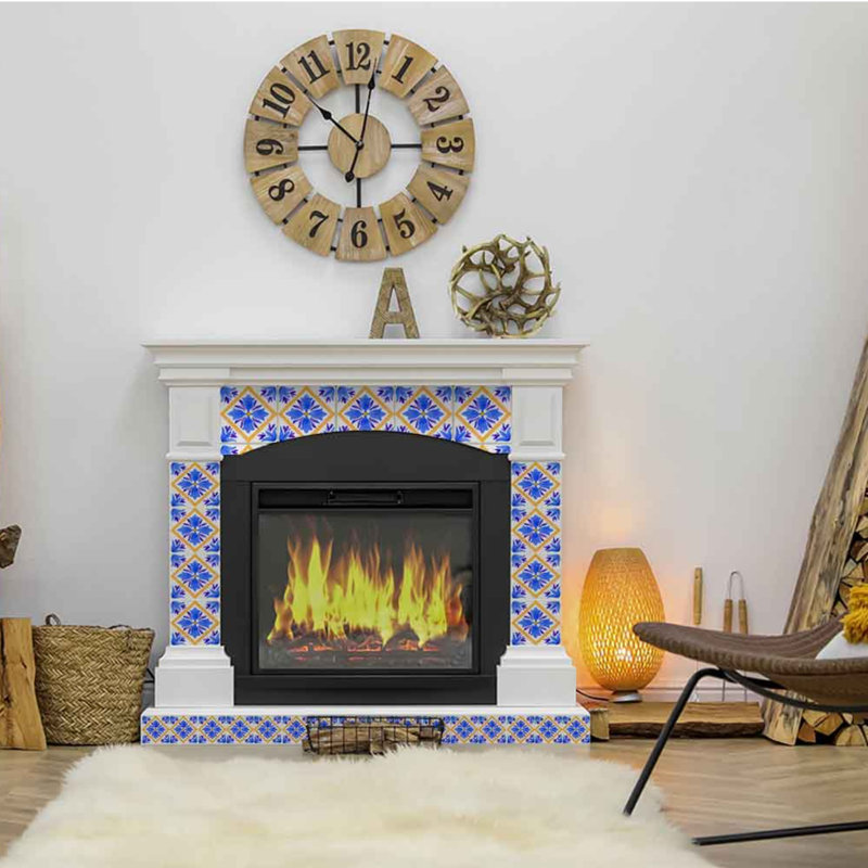 Carreau de mosaïque auto-adhésif en vinyle 4 po x 4 po, Jaune / mauve