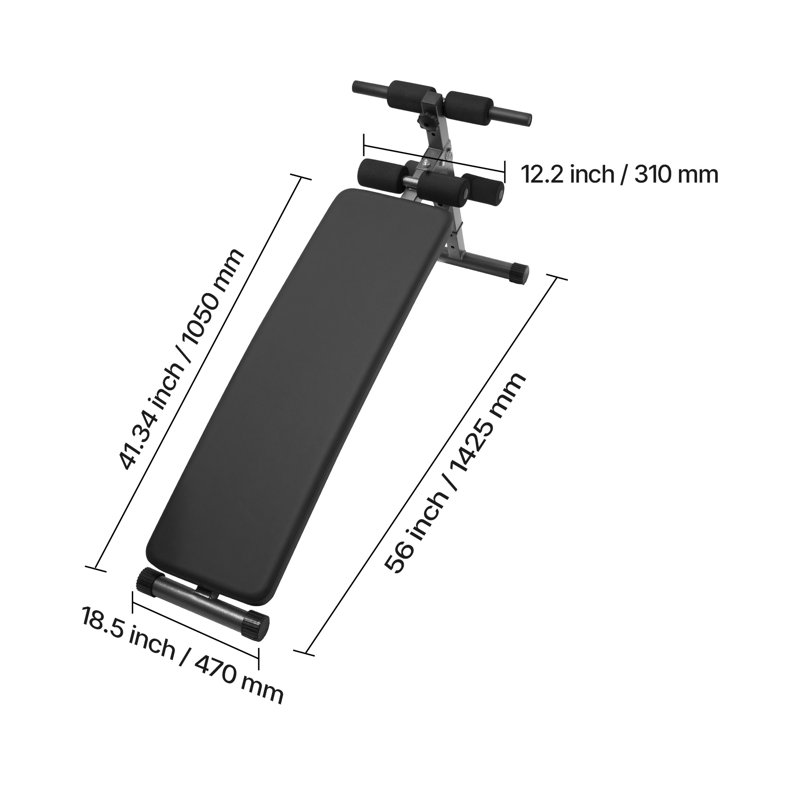 Banc à abdominaux pliable et inclinable avec 5 réglages de hauteur, planche à abdominaux en acier robuste pour l'entraînement musculaire à domicile