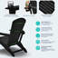 Chaise Adirondack pliante, texture bois, porte-gobelet, PEHD toutes saisons pour piscine / pelouse-742881349