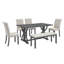 Ensemble de table de salle à manger 6 pièces, 6 pieds, 4 chaises rembourrées et 1 banc pour la salle à manger et la cuisine-1288958698