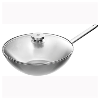 Plus 11.81" 18/10 Stainless Steel Non-Stick Wok with Lid