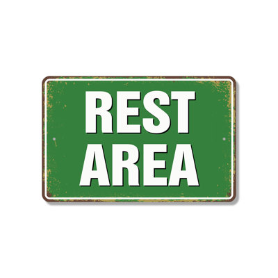 Rest Area Street (2 Pack) 8 Inch x 12 Inch Plastic Sign