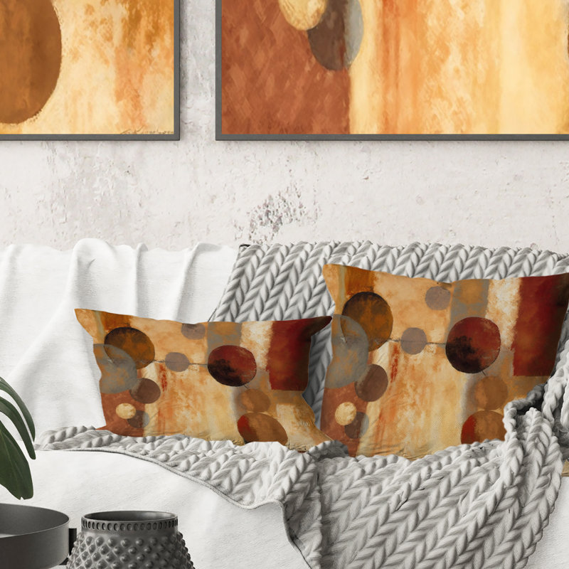 Aged Barrel Universes I - Coussin décoratif à imprimé abstrait