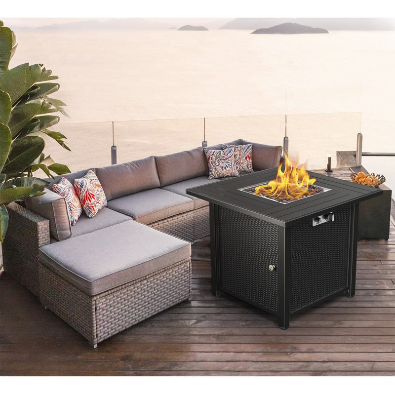 30" Anti Rust Coated Steel Propane Fire Pit Table