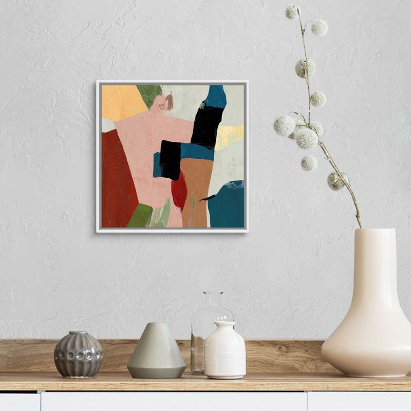 Reproduction d’art sur toile, "Afloat II" par Tom Reeves, Cadre blanc, H 14 po x l 14 po x P 1,75 po