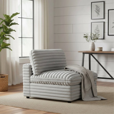 Plush Fabric Armless Slipper Chair