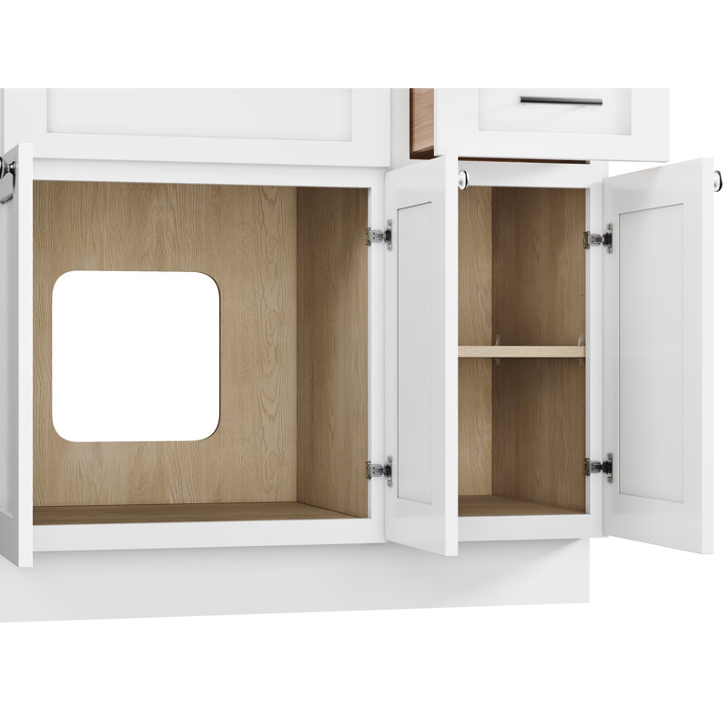 Ensemble de meuble-lavabo double 90 po Disar, Blanc