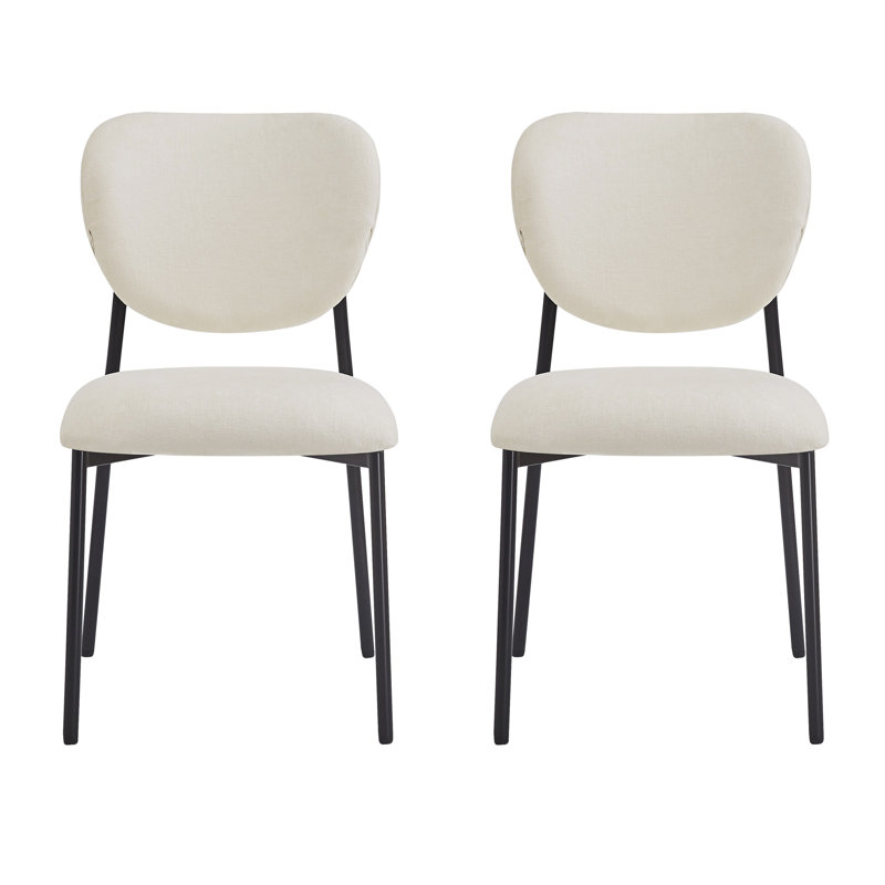 Chaises de salle à manger rembourrées modernes avec pieds en métal, confortables et élégantes pour tout décor de maison (ensemble de 2)
