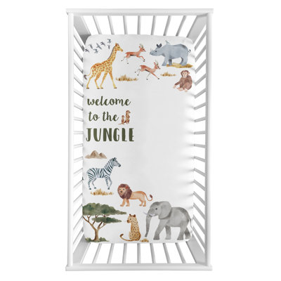 Jungle Animals Photo Op Fitted Crib Sheet By Sweet Jojo Designs