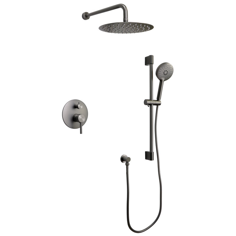 Système de douche complet avec valve brute Louth, Graphite noir