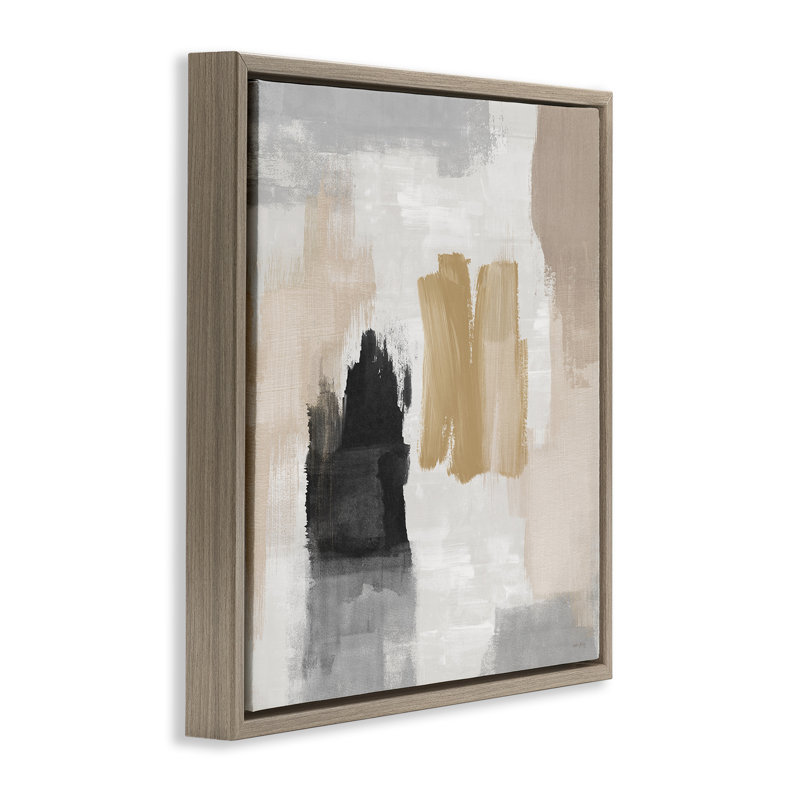 Cadre flottant abstrait brossé pastel doux, design par Amber Sterling, Cadre flottant orme Montalcino, H 18 po x l 18 po