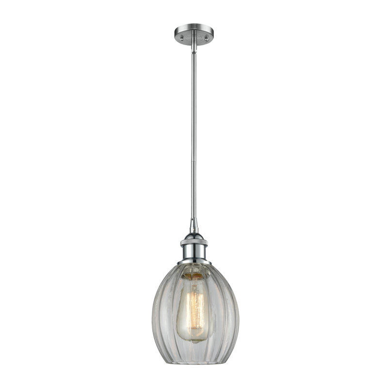 Luminaire suspendu sphère 1 lumière Bolduc, Chrome poli, Ampoule DEL rétro de 3,5 watts, Gris