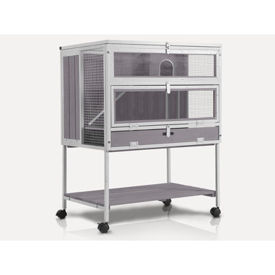 Cage à cobaye, cage de hamster à structure métallique mobile anti-mastication avec bord en alliage d'aluminium, cachettes, rampes, jouet à mâcher à bascule, plateau coulissant étanche pour l'intérieur et l'extérieur