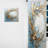 Blue and Gold Wreath Flower - Wreath Curtain - Velvet Room Darkening - 1 Panel-107591412