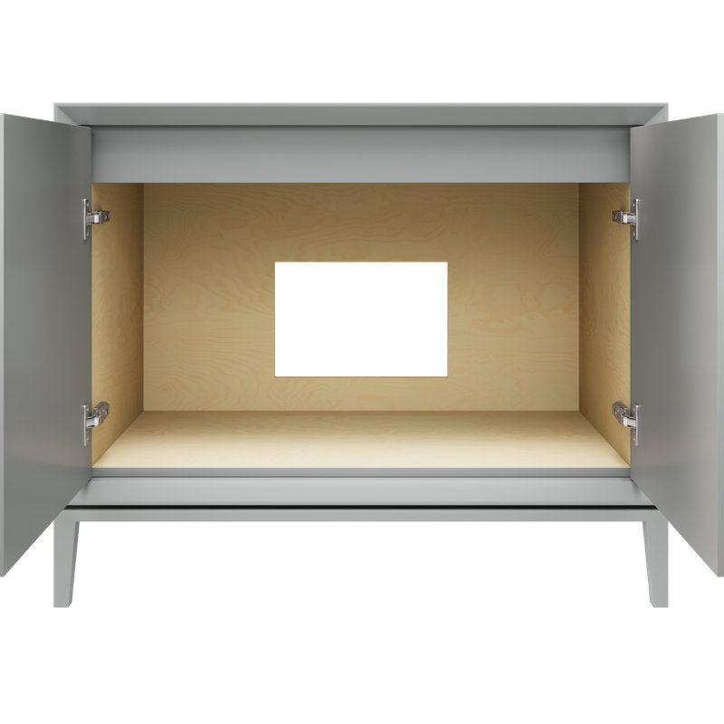 Meuble-lavabo simple 42 po Alexandra, Gris platine, Nickel satiné, 42"