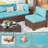 14-Piece Outdoor 3.5'' Replaceable Cushion Set Seat/Back Cushions Weather-Resistant Patio Conversation Seating Cushions For Backyard/Deck（Cushions Only without Sofa）-613963166