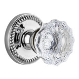 Grandeur Newport Rosette Double Dummy with Fontainebleau Crystal Door Knob