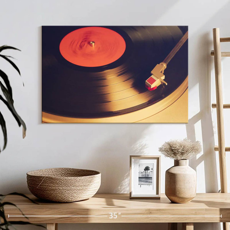 Joueur de vinyle rétro, H 8 po x l 12 po