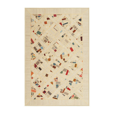 Tapis abstrait brun clair / brun