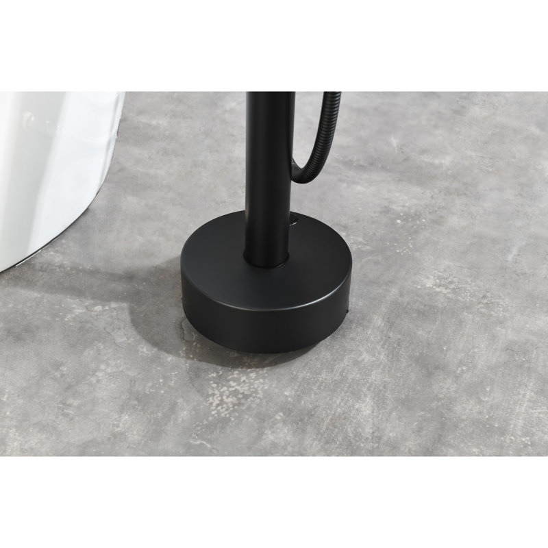 Tub Filler Faucet With Splash Prevention And Conversion Knob - Matte Black Handheld Shower Construction Stainless Steel