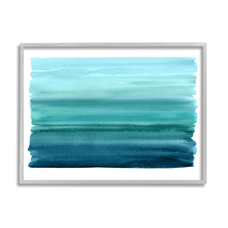 «Turquoise Gradient Shape», estampe numérique par Allie Corbin, H 11 po x l 14 po x P 1,5 po, Estampe numérique Farmhouse