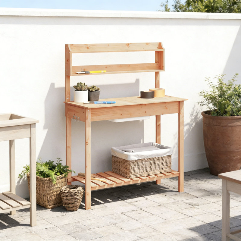 Manufactured Wood Potting Bench, Natural