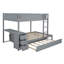 Lit superposé double avec lit gigogne simple, rangement et bureau, gris-1476001259