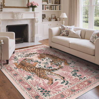 Tapis rose lavable avec envers antidérapant Gemini