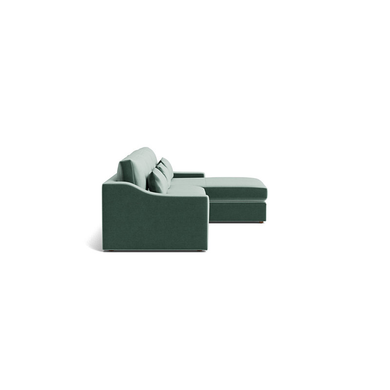 Canapé d'angle Haywood Slope Arm Right Chair et demie, Orienté à droite, Velours performance - jade