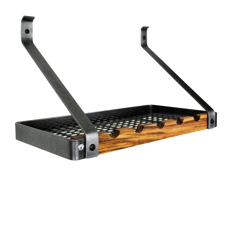 Signature 6 Bottle Wall Mounted Wine Bottle Rack, 17" H x 24" W x 13" D.
