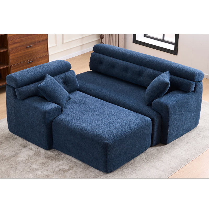 Canapé 104,5 po Chenille, Bleu