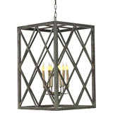 Ephesus 6 - Light Candle Style Square Chandelier