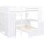 Lit mezzanine blanc avec lit double, lit simple, tablettes, bureau et garde-robe. Maximisez l'espace de la chambre à coucher. Pin. H 65 po x l 78,7 po x L 94,8 po. Pour les familles avec des meubles autonomes. Fabrication solide. Augmenter-1523821800-1523821796
