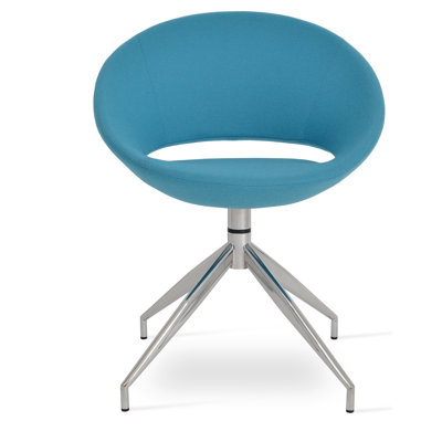 Crescent Metal Solid Back Side Chair